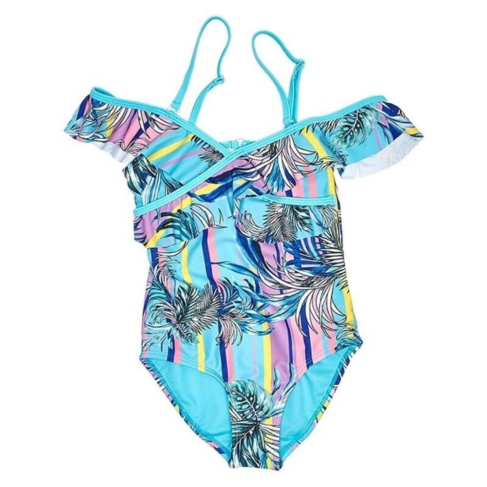 XOXO Big Girls One-Piece Swimwear Turquoise/Multi/Print Size 4 New
